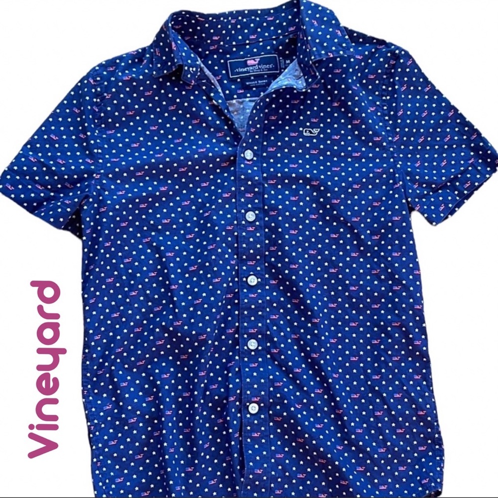 Vineyard vines short sleeve button down Whale shirt